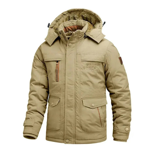 Men's Heavy-Duty Waterproof Winter Coat for Harsh Conditions Khaki