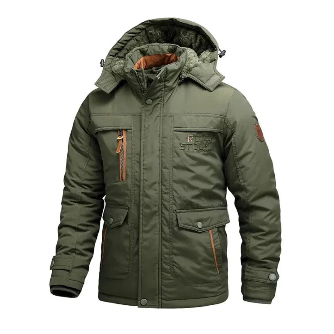 Men's Heavy-Duty Waterproof Winter Coat for Harsh Conditions Green