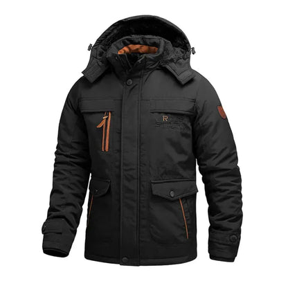 Men's Heavy-Duty Waterproof Winter Coat for Harsh Conditions Black