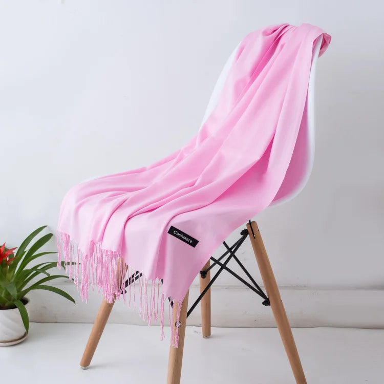 Women's Solid Cashmere Scarf - Warm Autumn Winter Shawl Wraps 20