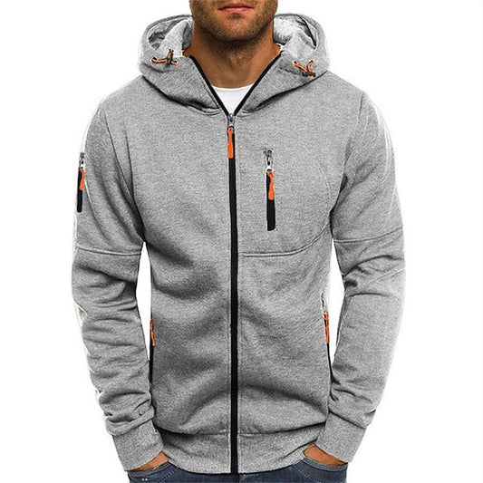Men's Hooded Sweatshirt for Fall and Winter Everyday Wear Gray