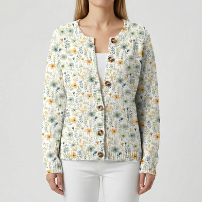 Women's Floral Button-Front Cardigan in Relaxed Fit for Daily Use