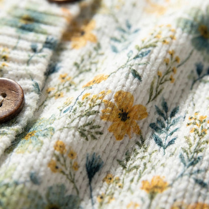 Women's Floral Button-Front Cardigan in Relaxed Fit for Daily Use