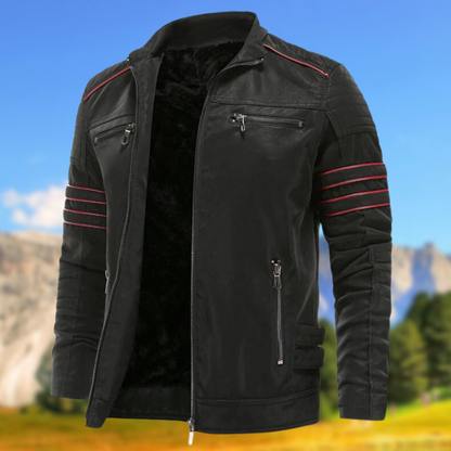 Men's Biker Zip-Up Jacket with Zip-up for easy wear and a secure fit.