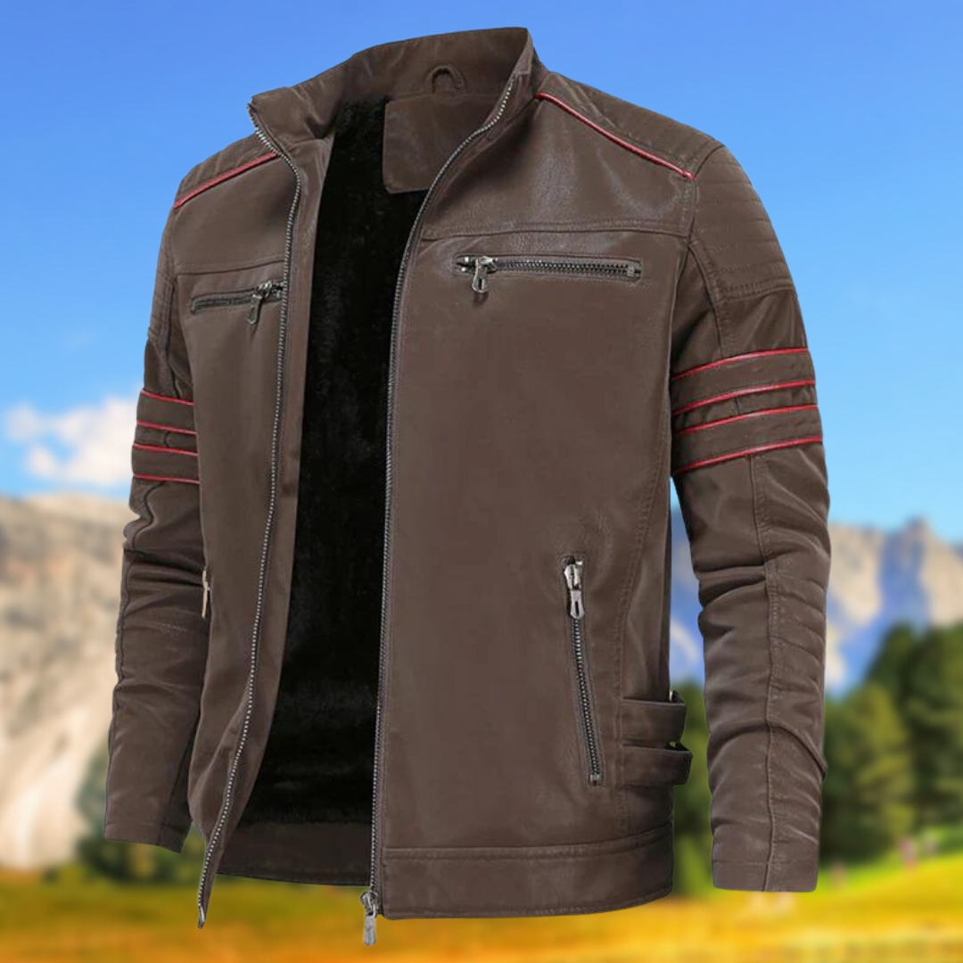 Men's Biker Zip-Up Jacket with Zip-up for easy wear and a secure fit.