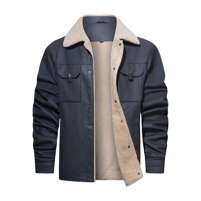 Men's Button-Down Denim Trucker Jacket for Daily Use Warm Grey