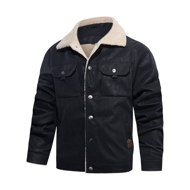 Men's Button-Down Denim Trucker Jacket for Daily Use Warm