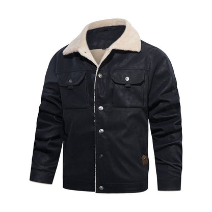 Men's Button-Down Denim Trucker Jacket for Daily Use Warm