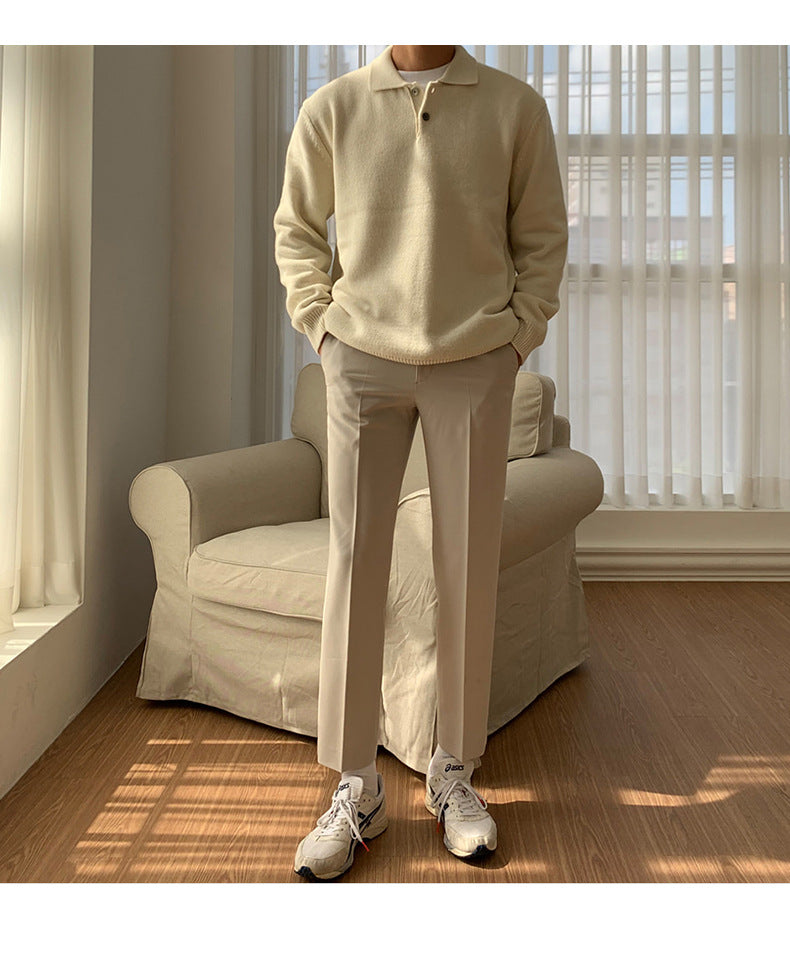 Men's Button-Up Sweater for Fall and Winter Everyday Wear