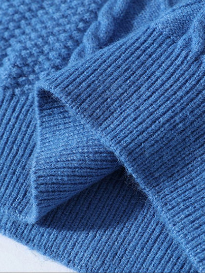 Men's Cable Knit Crew Neck Sweater for Fall and Winter Everyday Wear