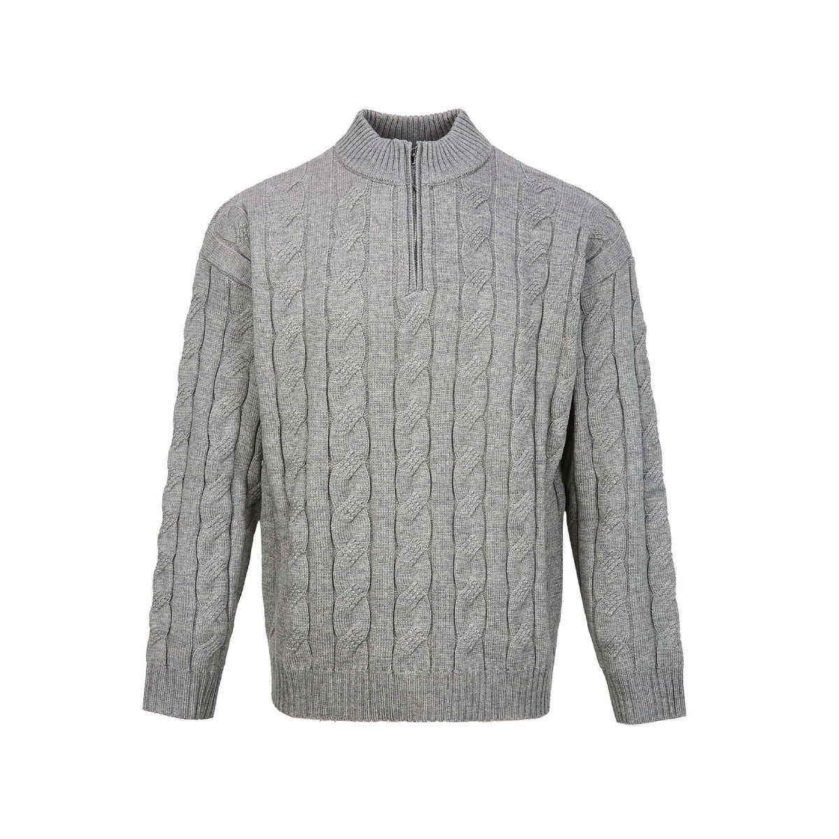 Men's Cable Knit Quarter Zip Sweater for Fall and Winter Everyday Wear