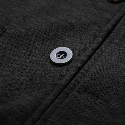 Men's Dark Gray Casual Button-Down Jacket for Fall and Winter