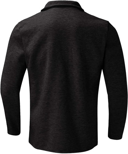 Men's Dark Gray Casual Button-Down Jacket for Fall and Winter