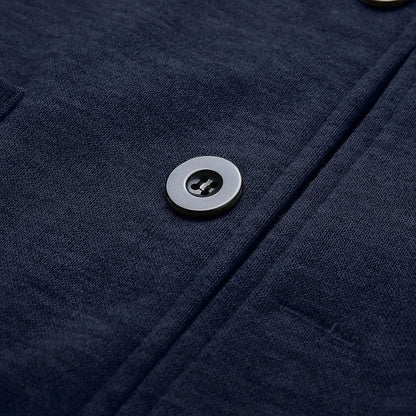 Men's Dark Gray Casual Button-Down Jacket for Fall and Winter