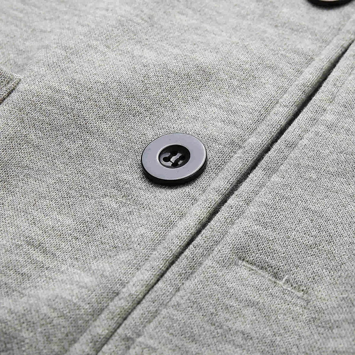Men's Dark Gray Casual Button-Down Jacket for Fall and Winter