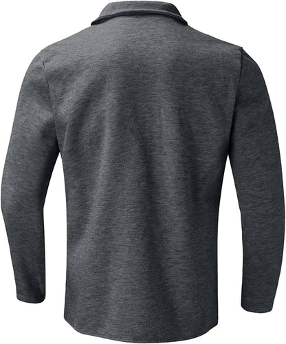 Men's Dark Gray Casual Button-Down Jacket for Fall and Winter