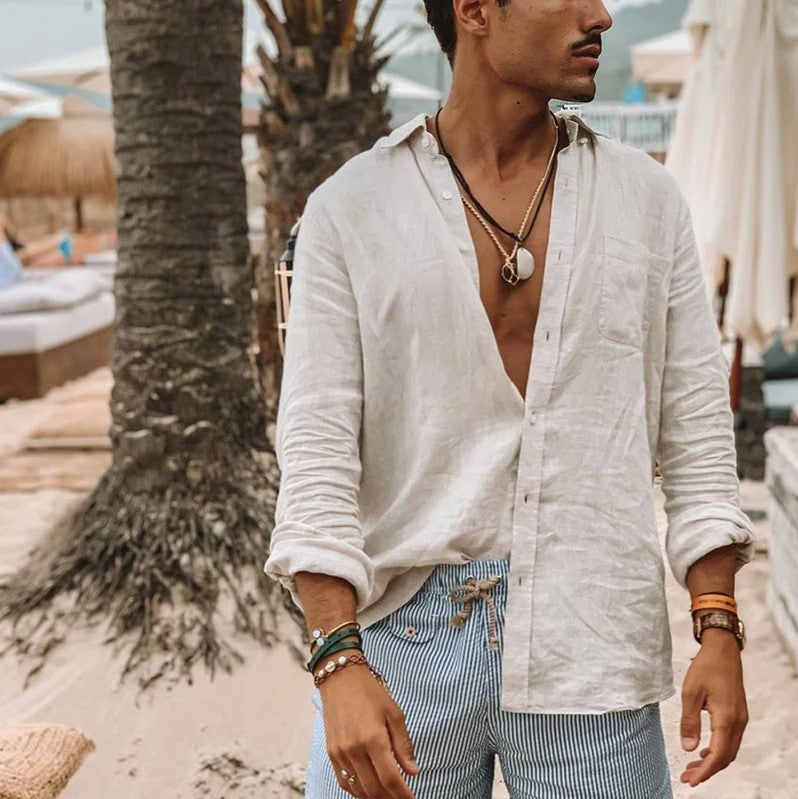 Men's Multi-Color Casual Button-Down Shirt for Fall and Winter