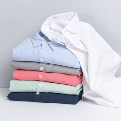 Men's Red Casual Button-Down Shirt for Fall and Winter Everyday Wear