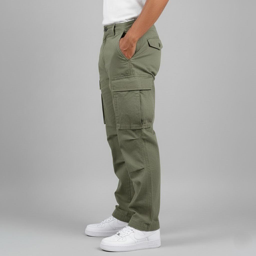 Men's Casual Cargo Trousers for Fall and Winter Everyday Wear