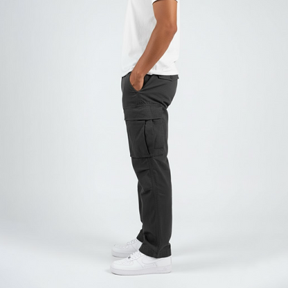 Men's Casual Cargo Trousers for Fall and Winter Everyday Wear Black