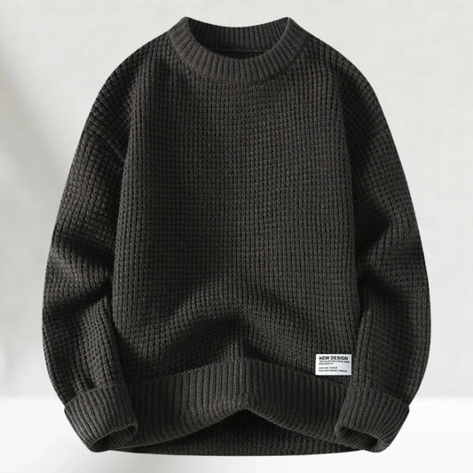 Men's Casual Crew Neck Sweater for Fall and Winter Everyday Wear Dark Grey