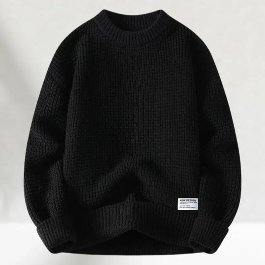 Men's Casual Crew Neck Sweater for Fall and Winter Everyday Wear Black