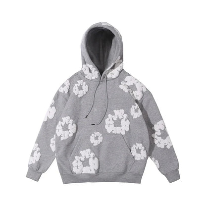 Men's Casual Denim Hoodie – Soft Hooded Sweatshirt for Daily Use Gray