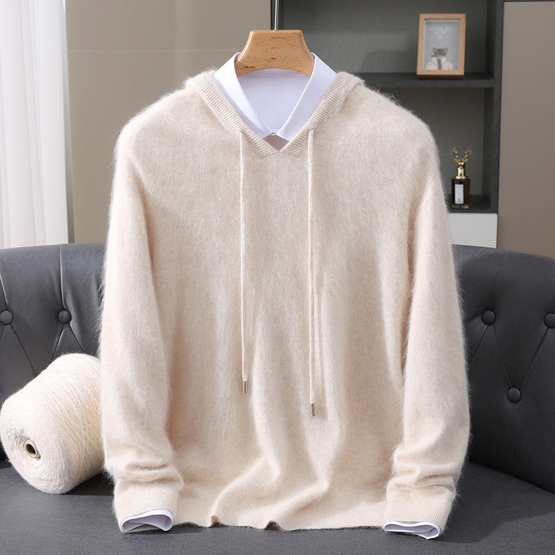 Men's Casual Valencia Hoodie for Fall and Winter Everyday Wear Cream