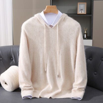 Men's Casual Valencia Hoodie for Fall and Winter Everyday Wear Cream