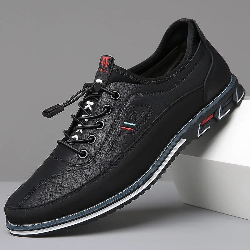 Men's Classic Low-Top Lace-Up Casual Sneakers for Daily Use Black