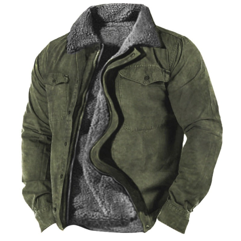 Men's Stylish Winter Ski Jacket with Full front zipper for Daily Use Green