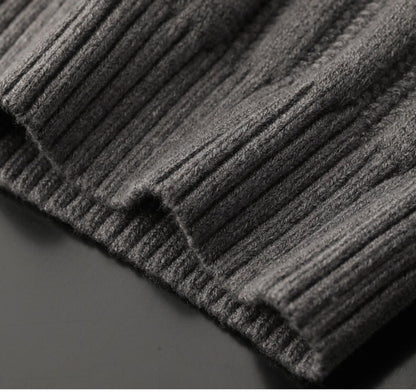 Men's Collared Ribbed Sweater for Fall and Winter Everyday Wear