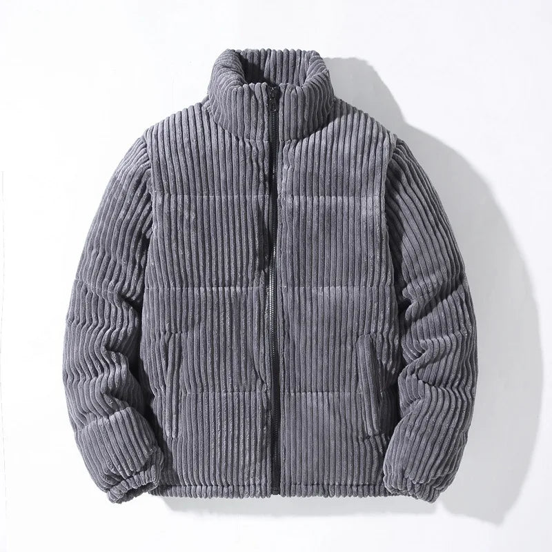 Men's Corduroy Fleece Jacket - Stylish and Comfortable Outerwear Slate
