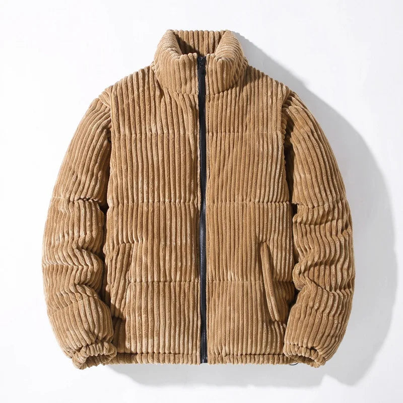 Men's Corduroy Fleece Jacket - Stylish and Comfortable Outerwear Brown