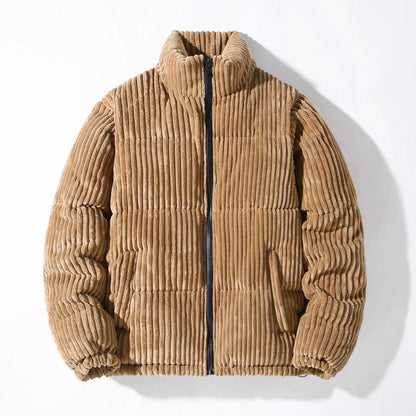 Men's Corduroy Fleece Jacket - Stylish and Comfortable Outerwear Brown