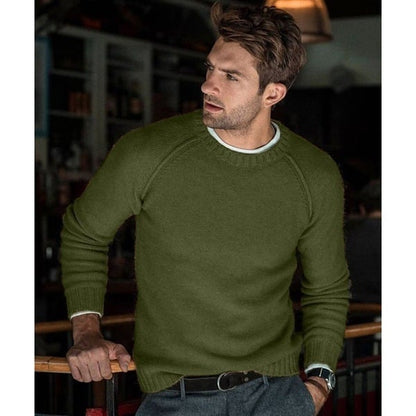 Men's Crew Neck Pullover Sweater for Fall and Winter Everyday Wear Green