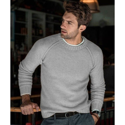 Men's Crew Neck Pullover Sweater for Fall and Winter Everyday Wear Gray