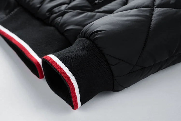 Men's Diamond Quilted Bomber Jacket for Fall and Winter Everyday Wear