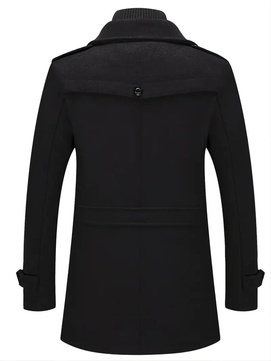 Men's Double Breasted Overcoat for Fall and Winter Everyday Wear