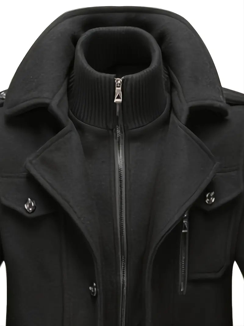 Men's Double Breasted Overcoat for Fall and Winter Everyday Wear