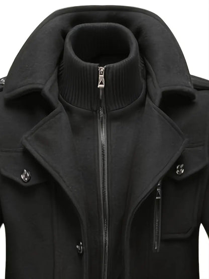 Men's Double Breasted Overcoat for Fall and Winter Everyday Wear