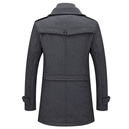 Men's Double-Breasted Pea Coat for Fall and Winter Everyday Wear