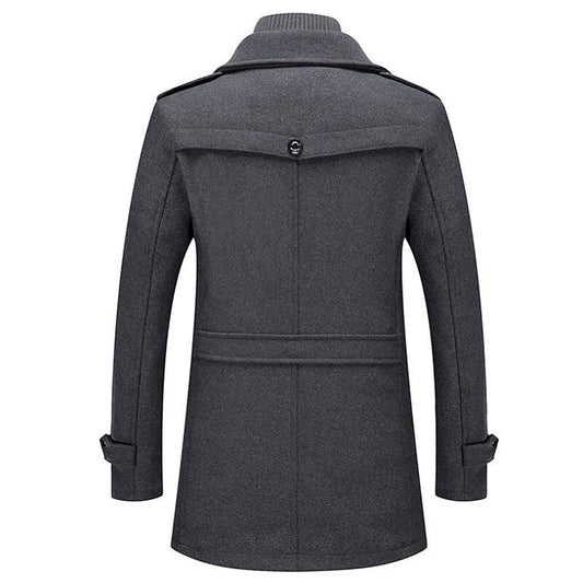 Men's Double-Breasted Pea Coat for Fall and Winter Everyday Wear
