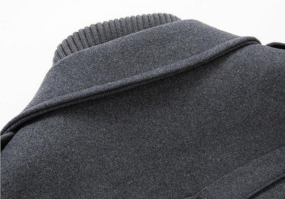 Men's Double-Breasted Pea Coat for Fall and Winter Everyday Wear