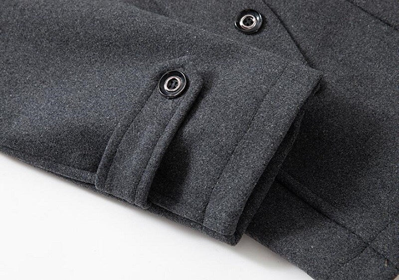 Men's Double-Breasted Pea Coat for Fall and Winter Everyday Wear