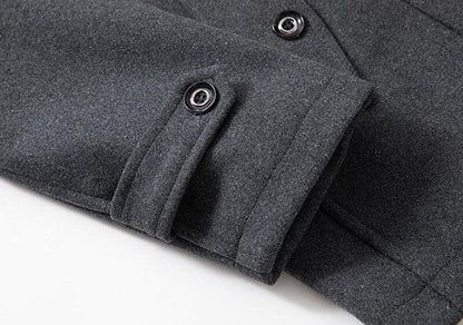 Men's Double-Breasted Pea Coat for Fall and Winter Everyday Wear