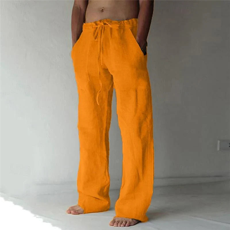 Men's Drawstring Wide Leg Trousers for Fall and Winter Everyday Wear