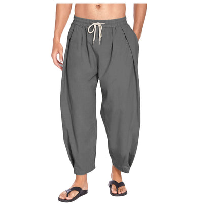 Men's Drop Crotch Harem Pants for Comfortable Style for Daily Use Gray