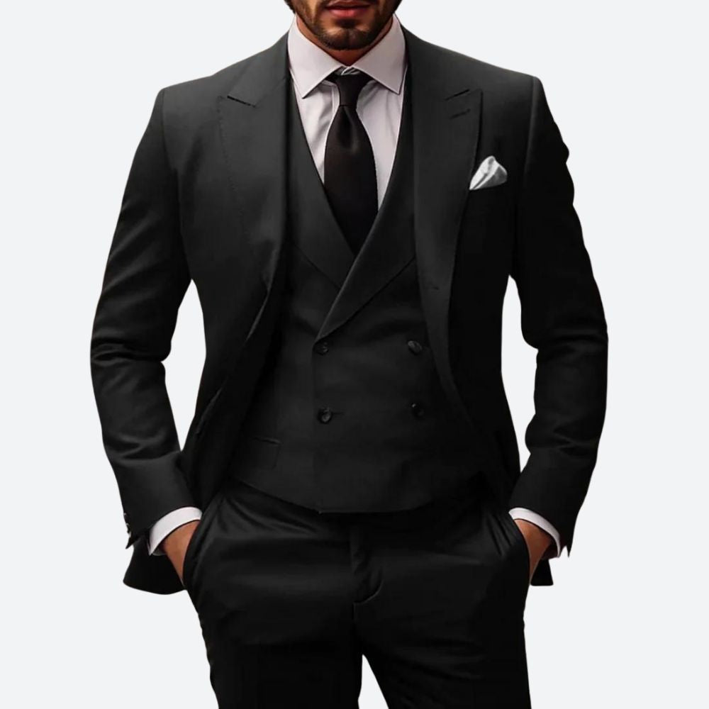Men's Stylish Suit for Formal Events and Special Occasions Black