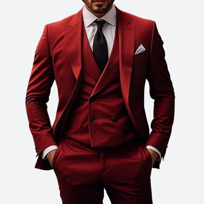 Men's Stylish Suit for Formal Events and Special Occasions Red